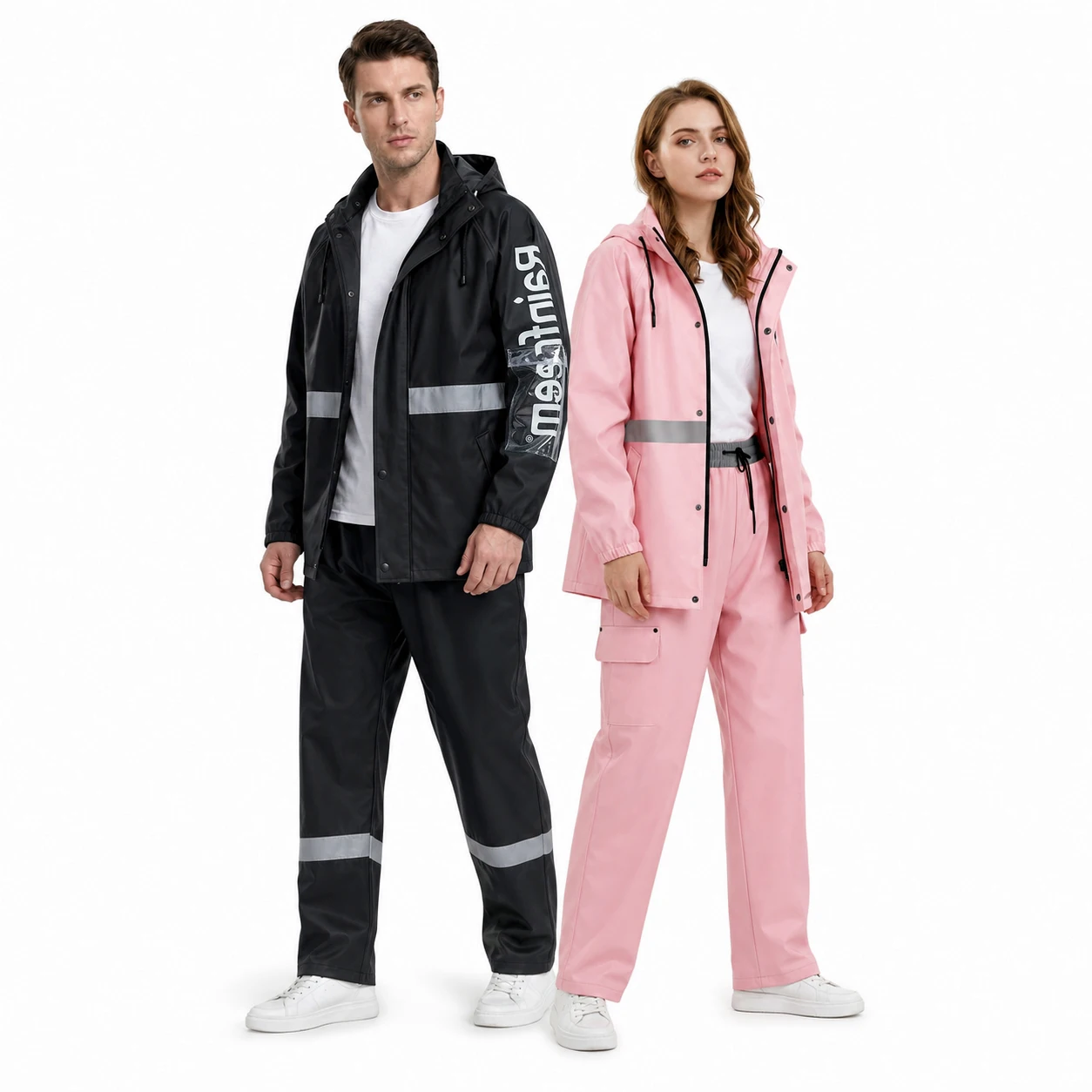 Wasserdichter Motorrad-Regenanzug, 2-teilige Reflektionskleidung, Leichte Reitjacke & Hose, Schutzregenmantel