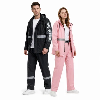 Wasserdichter Motorrad-Regenanzug, 2-teilige Reflektionskleidung, Leichte Reitjacke & Hose, Schutzregenmantel