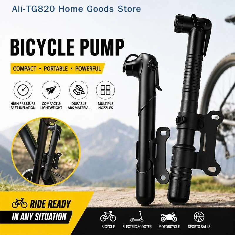 [TG820] 1 Set tragbare Mini-Fahrradpumpe, Hochdruck-Handluftpumpe mit Halterung für Fahrrad, Motorrad, Roller