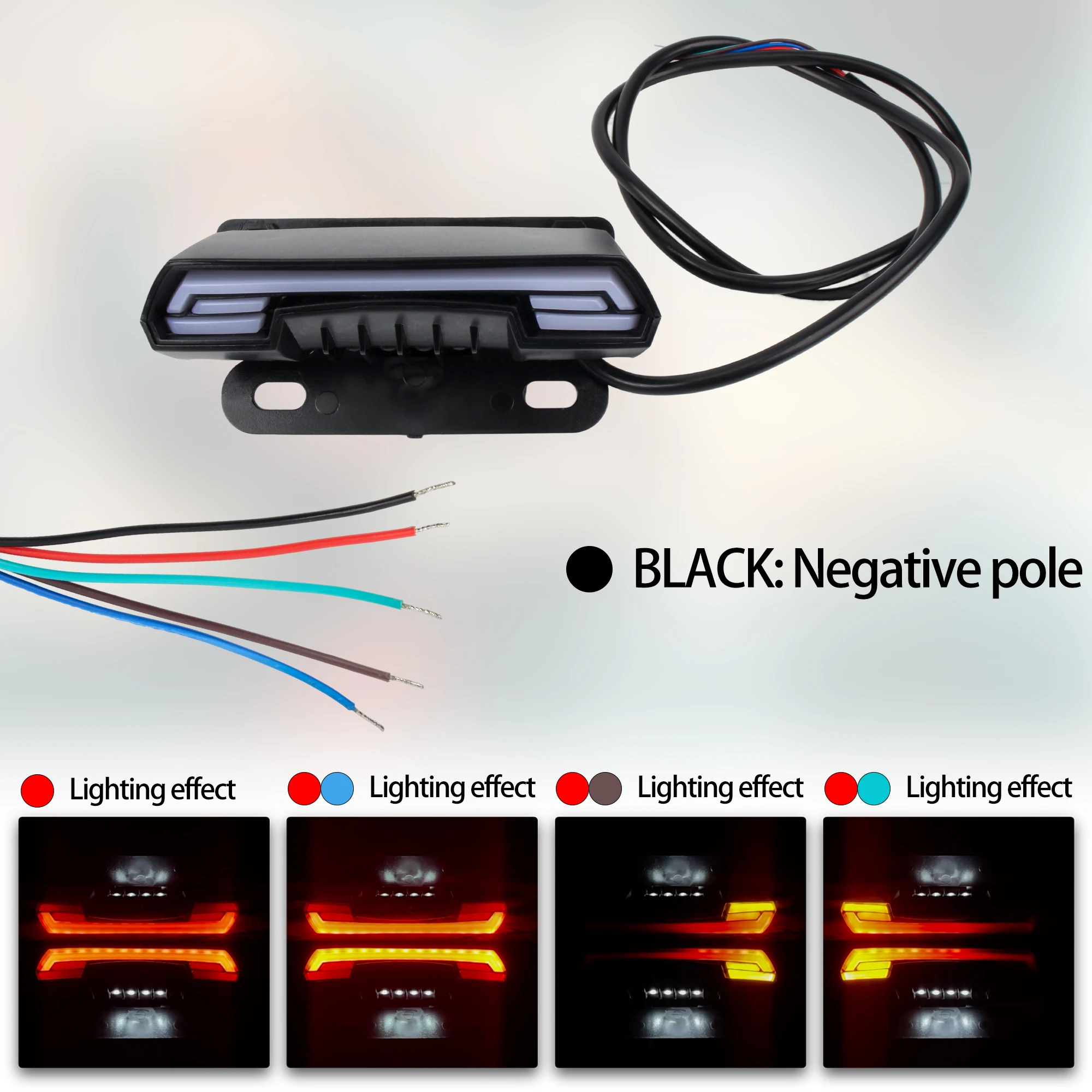 Motorrad Schwanz Hinten Lichter Blinker Brems Stop Doppel Flash – Bild 6