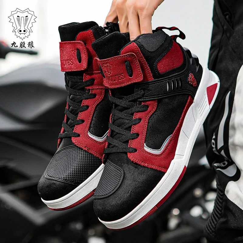 Motorradstiefel Neu Herren Damen Motorrad-Fahrschuhe Atmungsaktive Biker-Stiefel Motorradschuhe Bota