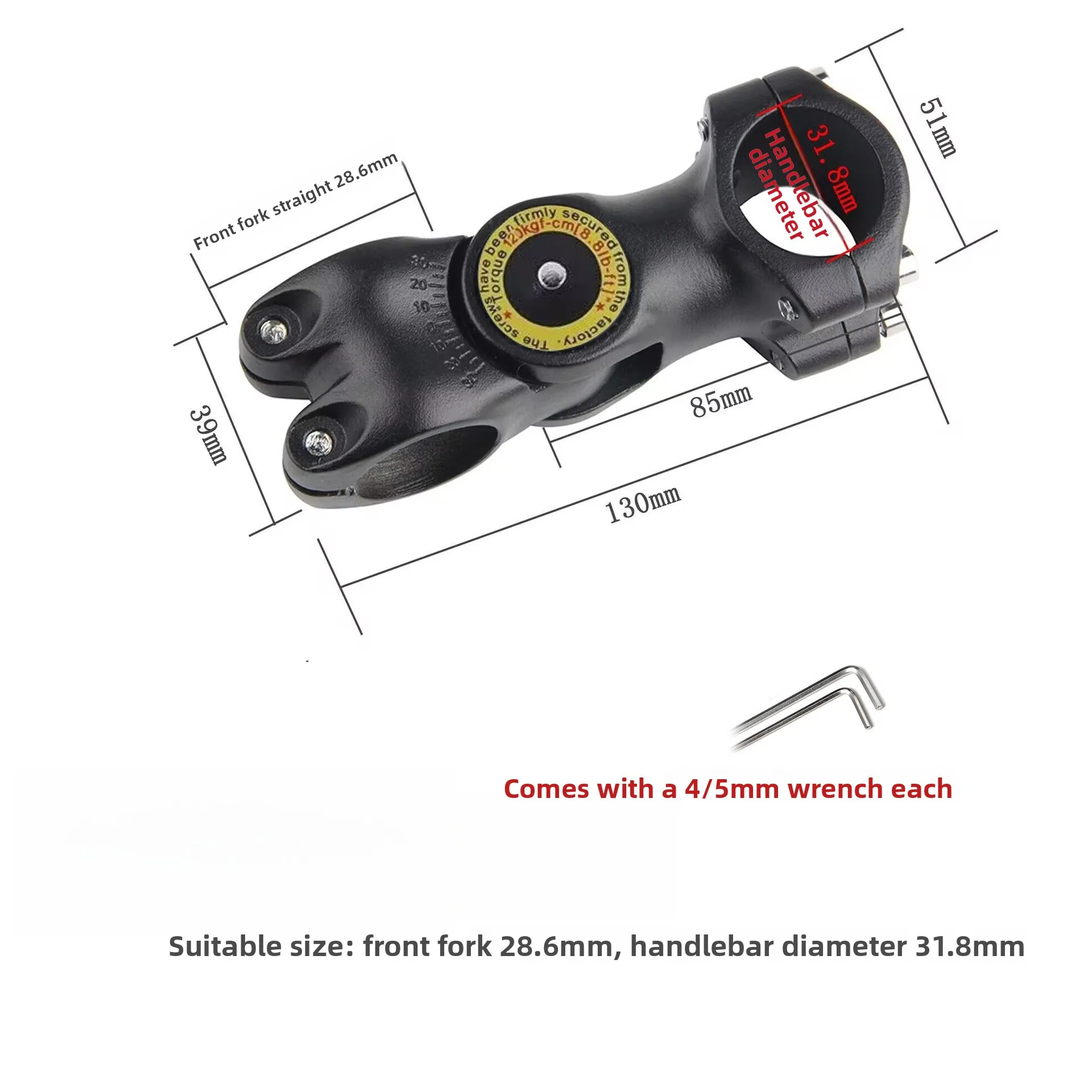 MTB Rennrad Verstellbarer Lenkervorbau 31,8mm /25,4mm Ultraleichter Aluminium-Lenkererhöhungsvorbau