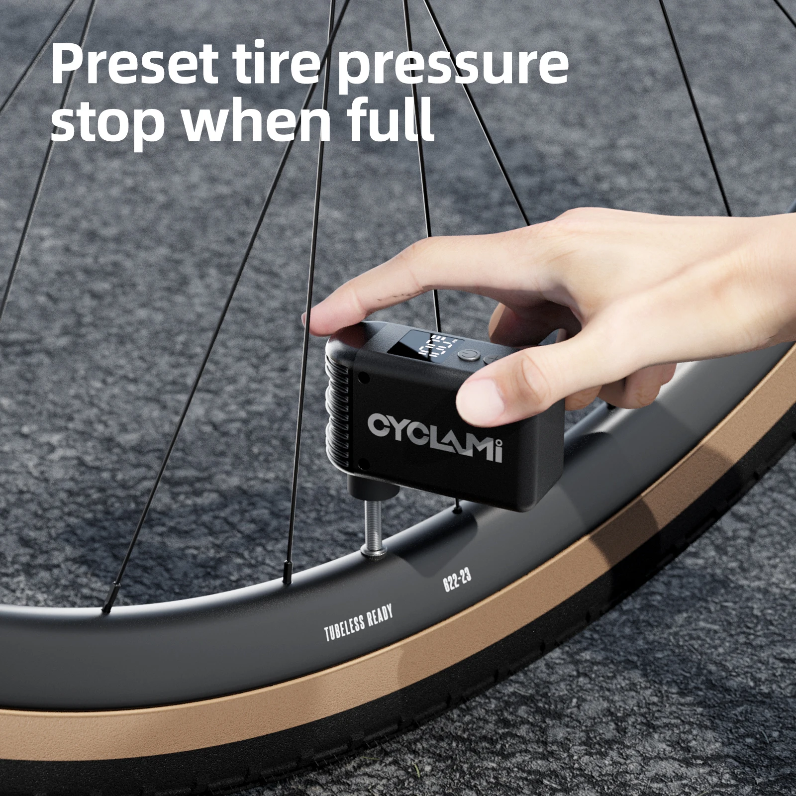 CYCLAMI A2 Mini Elektrische Luftpumpe Tragbare Fahrrad Cordless Air Inflator Presta Schrader Ventil Outdoor