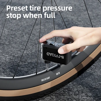 CYCLAMI A2 Mini Elektrische Luftpumpe Tragbare Fahrrad Cordless Air Inflator Presta Schrader Ventil Outdoor