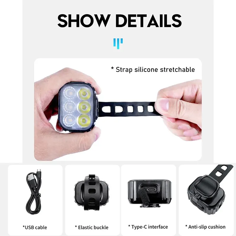 Fahrrad q6 licht set fahrrad led vorne rückleuchten usb lad mtb road – Bild 5