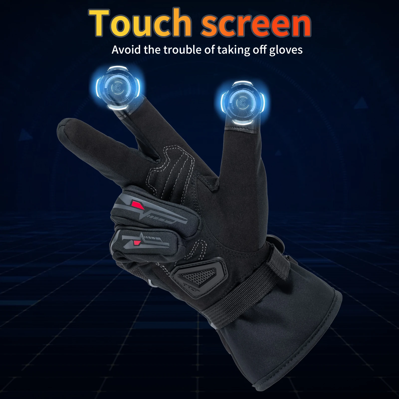 Winter-Motorradhandschuhe für Männer und Frauen, wasserdicht, warm – Bild 6