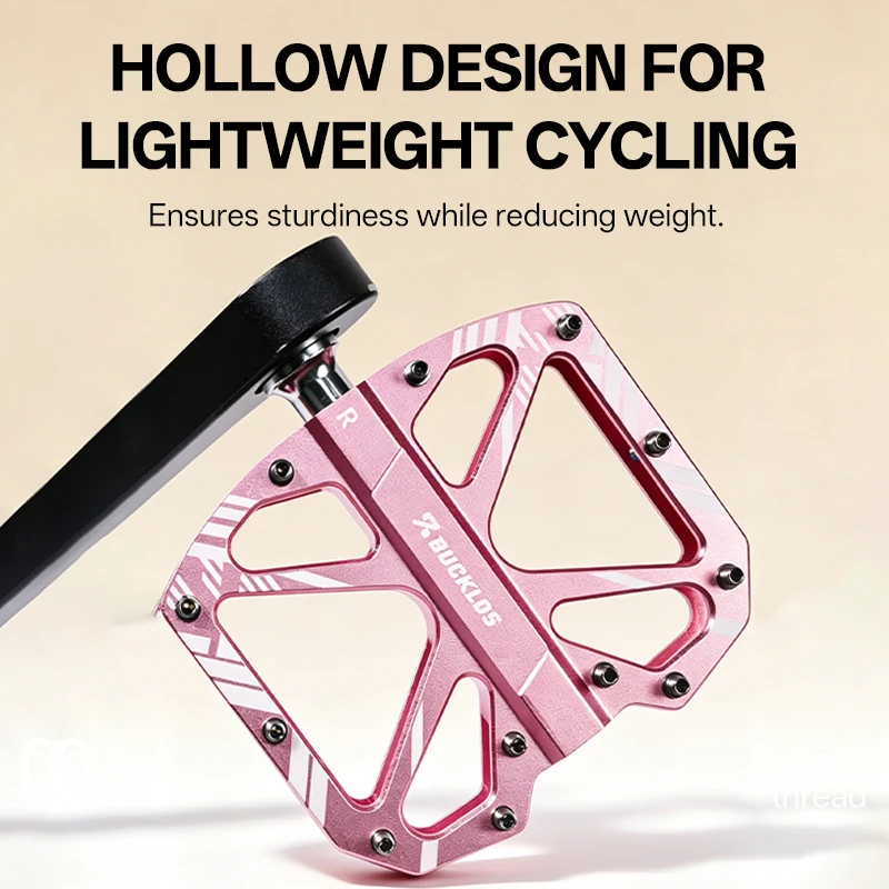 BUCKLOS Fahrradpedale aus Aluminiumlegierung, DU-Lager, ultraleicht – Immagine 6