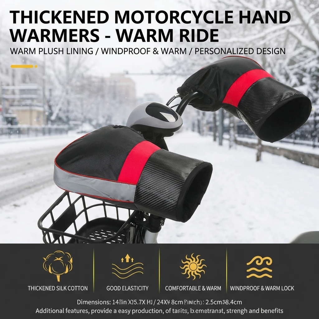 1 Paar Winter-Motorrad-Lenkerhandschuhe, dicke, warme, regenfeste – Image 6
