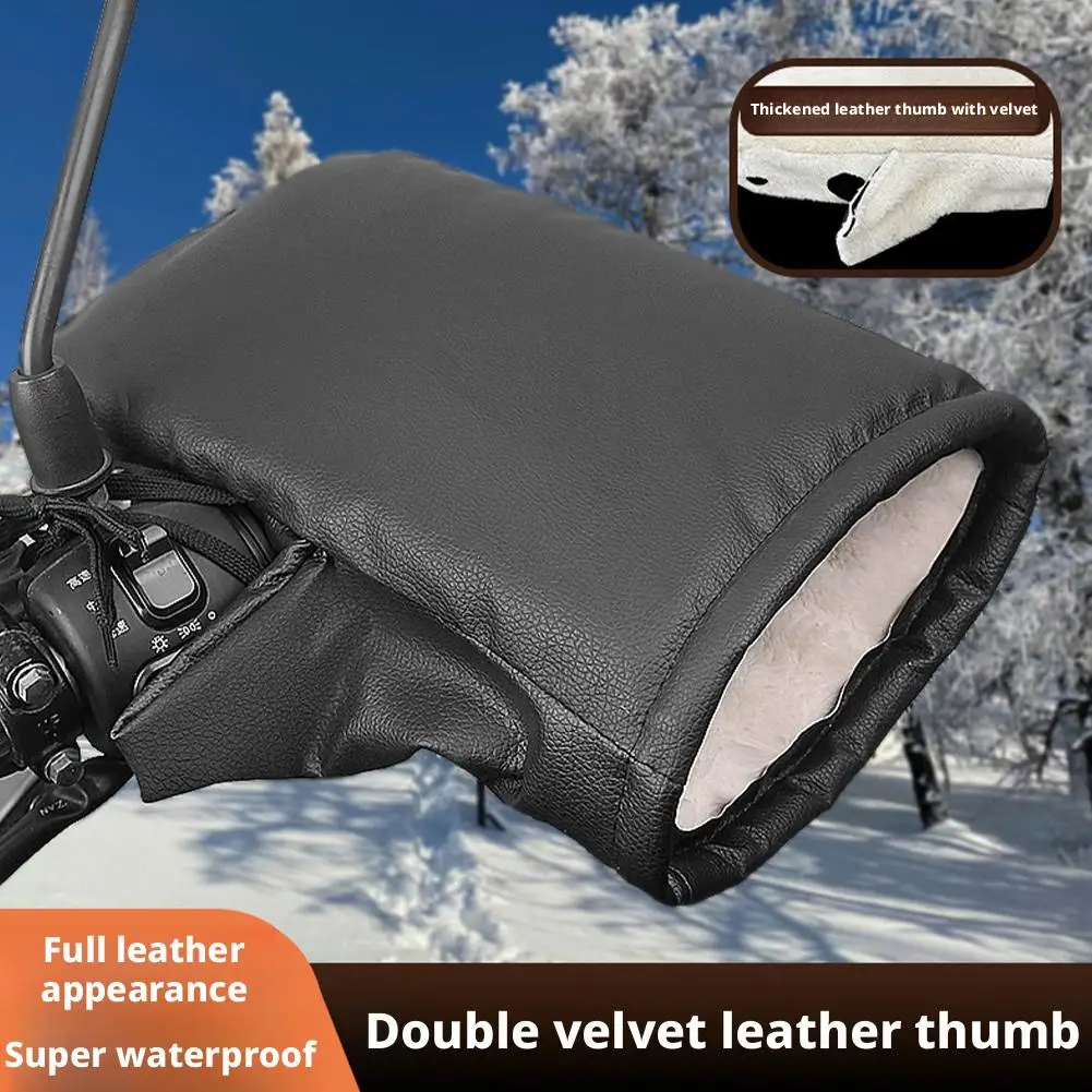 Motorrad-Lenkerhandschuhe Winddichte Winterhandschuhe Wärmer – Immagine 6