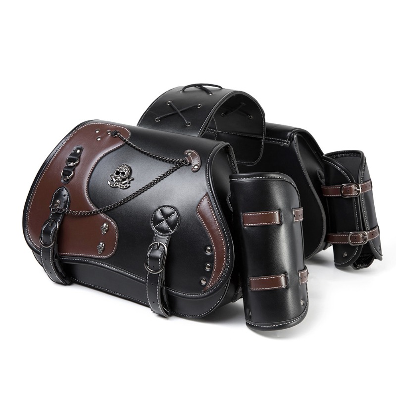 Motorrad-Satteltasche aus PU-Leder, Seitentasche für den Rücksitz, Verformungsresistent, Überwurf-Design