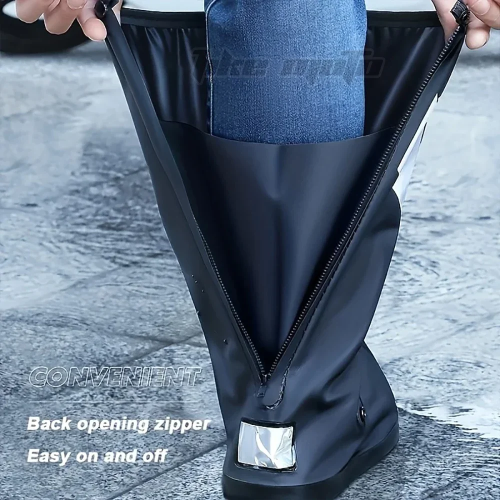 Motorrad Hohe Regen Stiefel Wasserdicht Reflektierende Schnee – Image 4