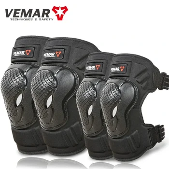 Vemar Motorrad-Knieschützer und Ellbogenschützer, MTB BMX Schutz, Erwachsene M-L, Sicherheitsschutz (4 Stück)