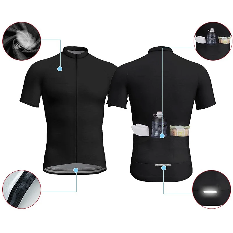 Radtrikot mit 3 Taschen für Herren, Kurzarm, Sommer, Atmungsaktiv – Immagine 4