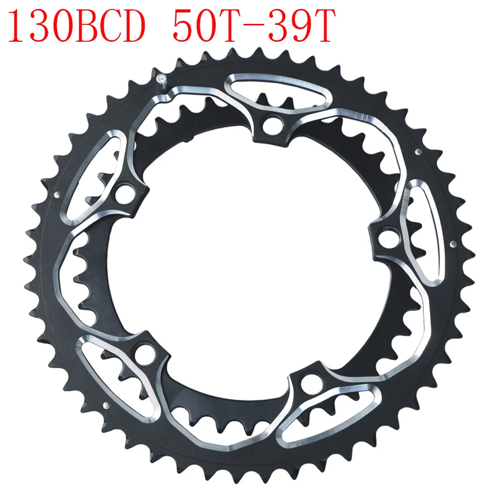130 BCD 50T 39T Alloy BMX Chainring Chainwheel Folding Bicycle Crank Set Double Sprockets Square Hole Road