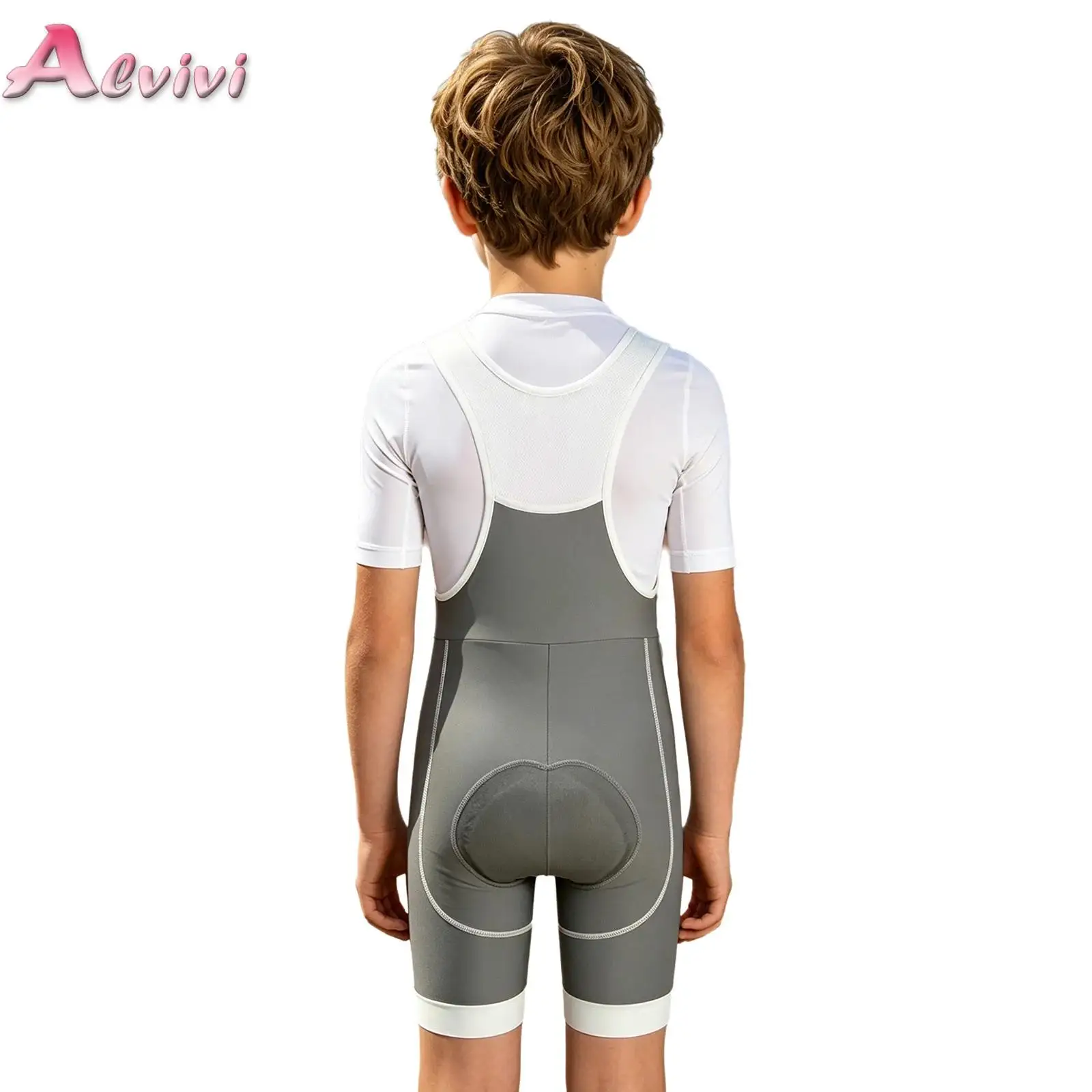 Jungen Mädchen Trainingsanzug Kinder Radsport-Trägerhose mit Taschen Hosenträger-Shorts 3D Gepolsterte