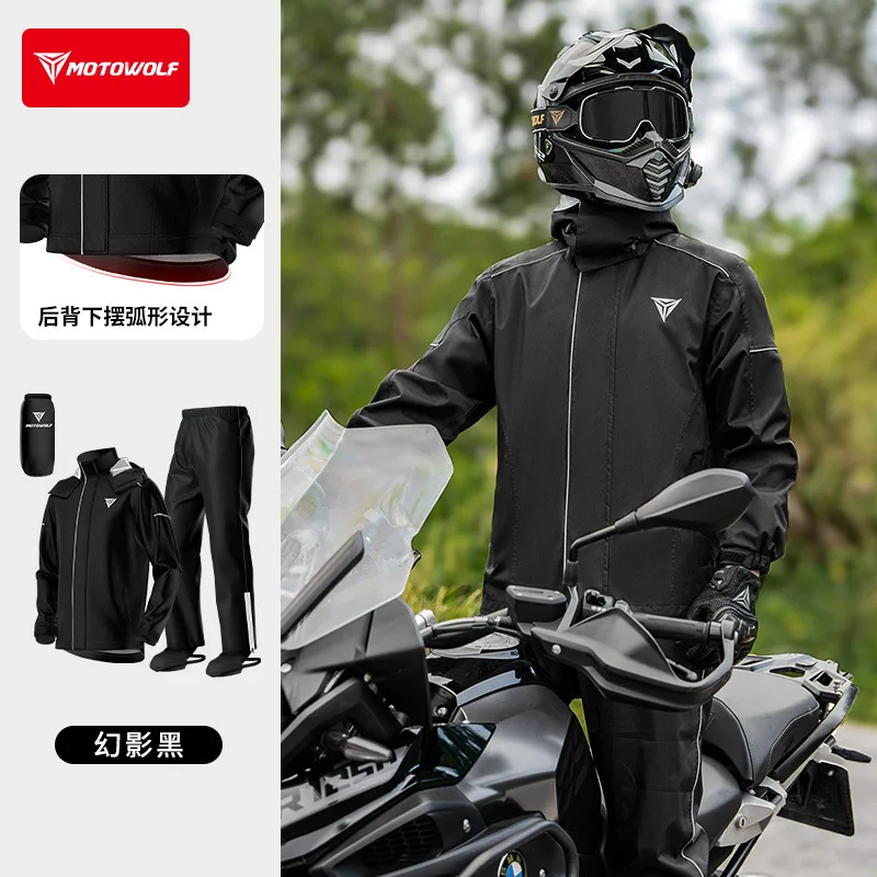 Motowolf Motorrad-Regenanzug Wasserdichter Zweiteiliger – Image 6