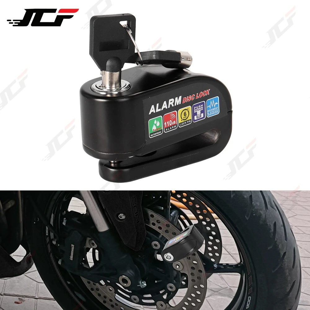 Motorrad-Alarmschloss für Bremsscheiben, Wasserdichtes Diebstahlschutz-Bremsschloss aus Aluminiumlegierung