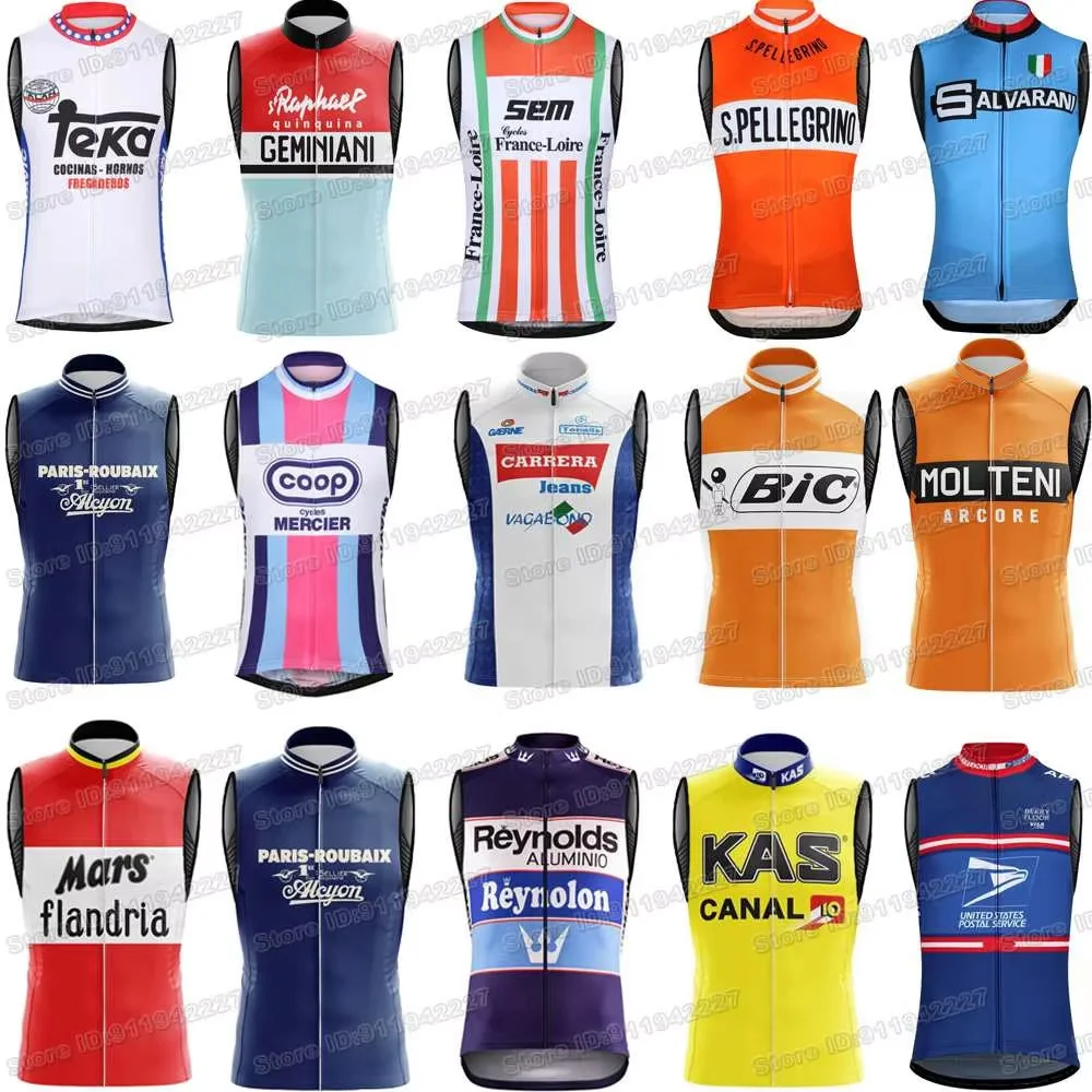 Klassische Retro Team Radfahren Weste Winddicht Männer Vintage Wind Weste Straße Radfahren Jersey Ärmellose
