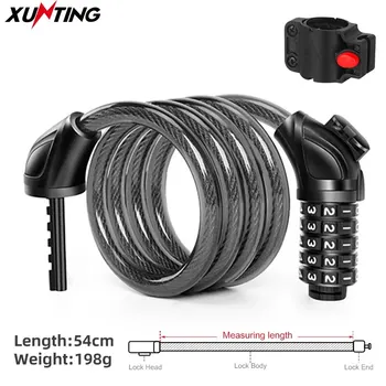 Xunting Bike Kabelschloss, 54 cm, Fahrradschlösser, Kabel, 5 Fuß, gewickelt, sicher, rücksetzbar