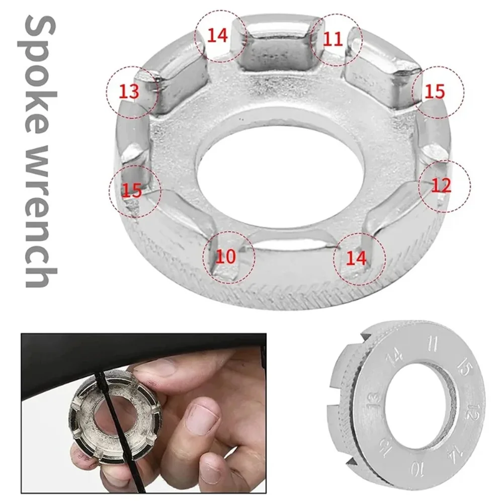 Bikersay Fahrradfelgenschlüssel, Mini-Einstellschlüssel, 8-Wege-Nut – Image 4
