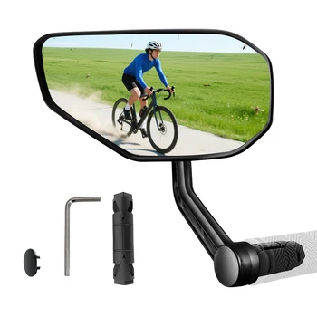 Fahrradspiegel für Lenker, Lenkerendenspiegel, Blendfreie HD-Glaslinse 360° ° Verstellbarer Rückspiegel