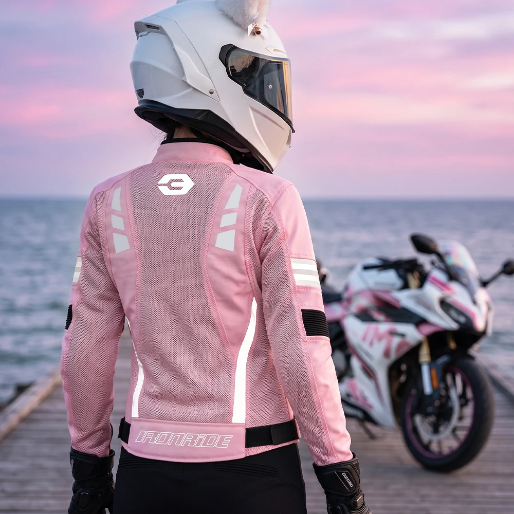 Sommer-Motorradjacke aus atmungsaktivem Mesh-Textil, verstellbare – Image 6