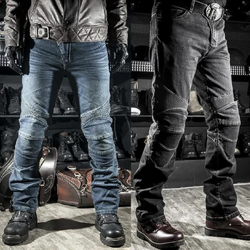 Outdoor Herren Motorrad Anti-Fall-Fahrerausrüstung Schutzausrüstung Four Seasons Riding Jeans Motorpoof Jeans