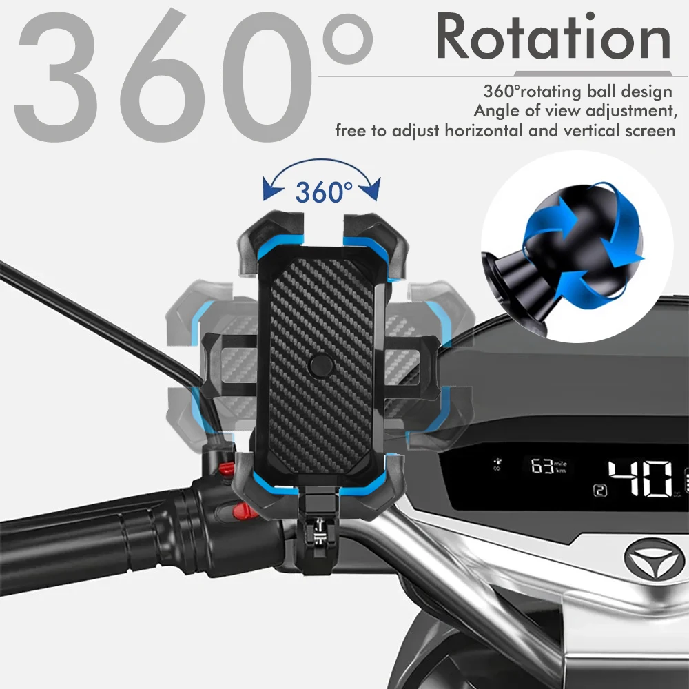 Fahrrad- und Motorrad-Lenker-Handyhalterung 360° ° Drehbare – Image 5
