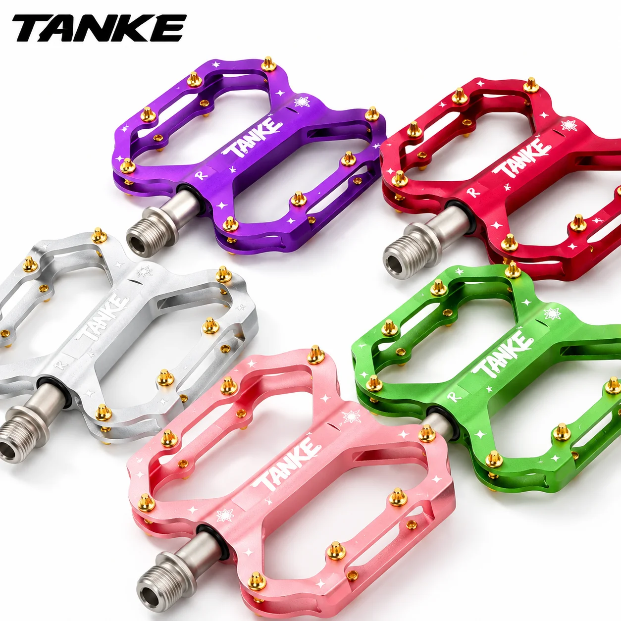 TANKE MTB Fahrradpedale Aluminiumlegierung 3 gedichtete Lager Flache – Image 4