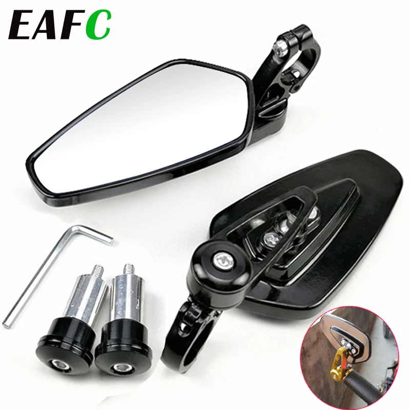 EAFC 1 Paar 7/8 Zoll 22 mm Motorrad-Rückspiegel Universal Scooter Bar End Lenkerspiegel Rückspiegel Zubehör