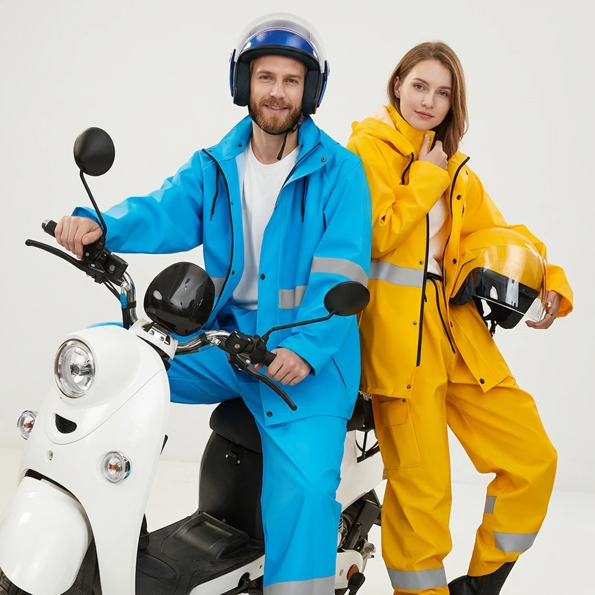 Wasserdichter Motorrad-Regenanzug, 2-teilige Reflektionskleidung – Image 5