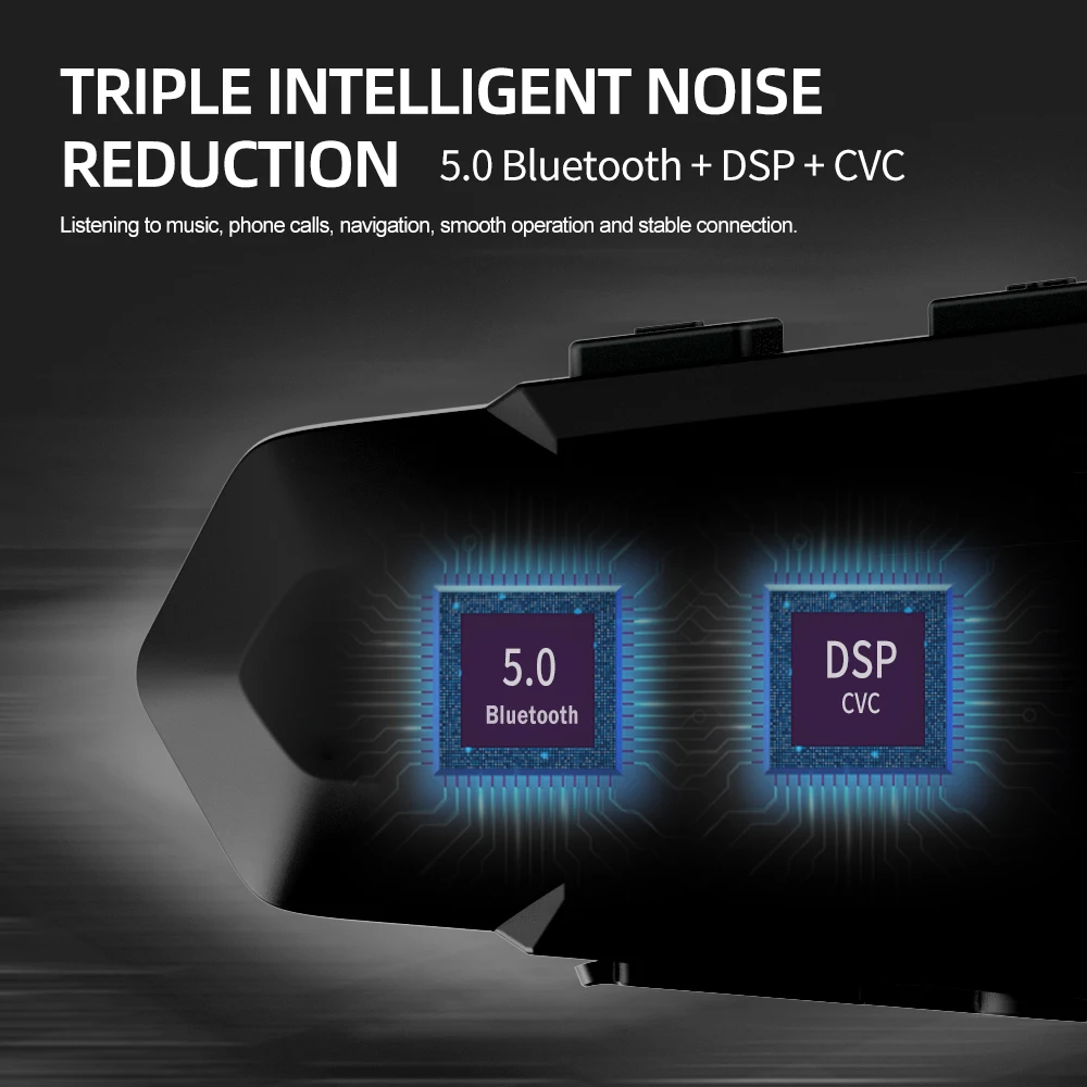 Bluetooth Motorrad Helm Intercom Headset Für 2 Fahrer 800M Drahtlose – Bild 3