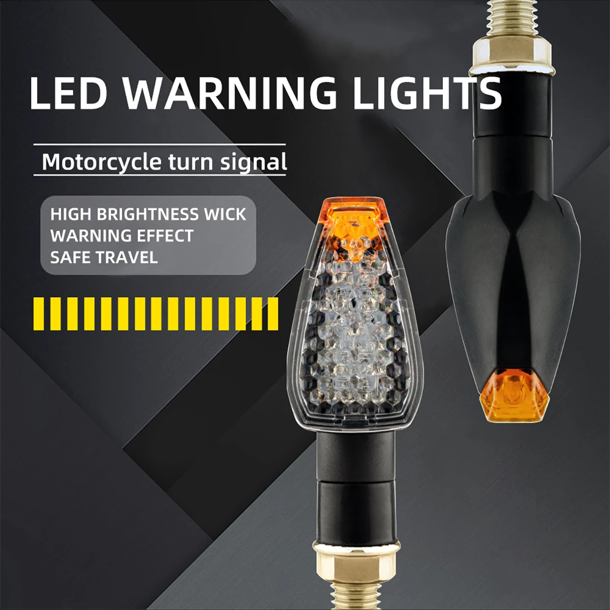 Universal LED Motorrad Blinker 12V wasserdicht Bernstein Blinker – Bild 3