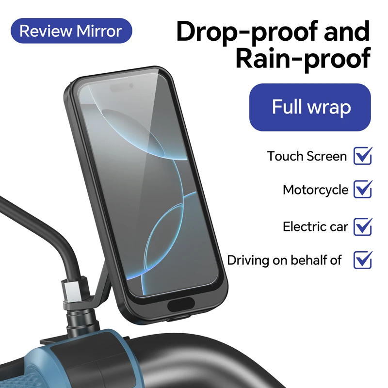 Wasserdichte Motorrad-Handyhalterung, Anti-Shake Lenkerhalterung 360° – Bild 4