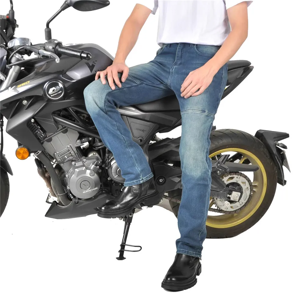 Motorrad-Jeanshose | Weiches elastisches Einlegezahnrad | – Image 4