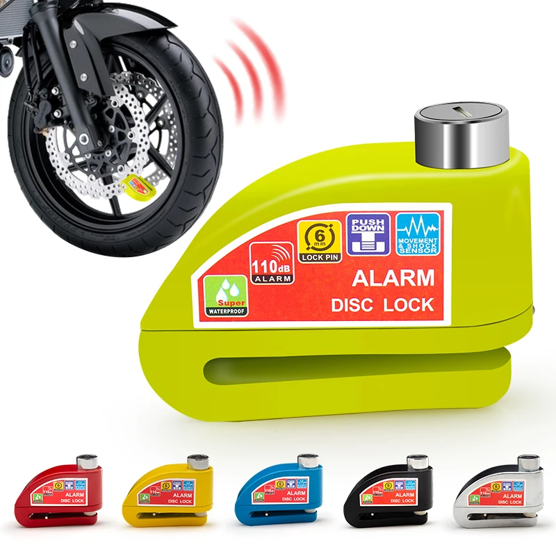 Motorrad- und Fahrradschloss mit Alarm, Sicherheitsschutz, Aluminiumlegierung, Diebstahlschutz