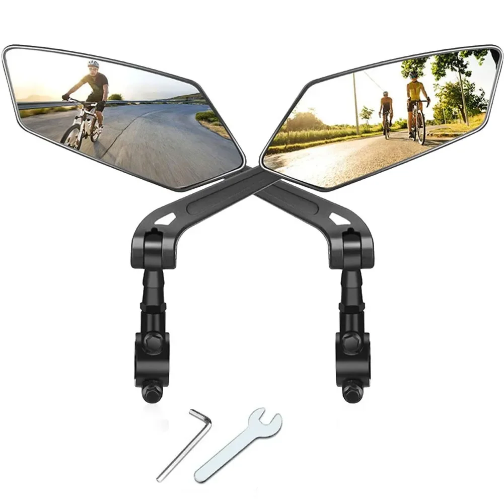 Fahrrad-Rückspiegel, Klarer Weitwinkel-Rückblick, Verstellbarer Lenker-Spiegel für Links und Rechts