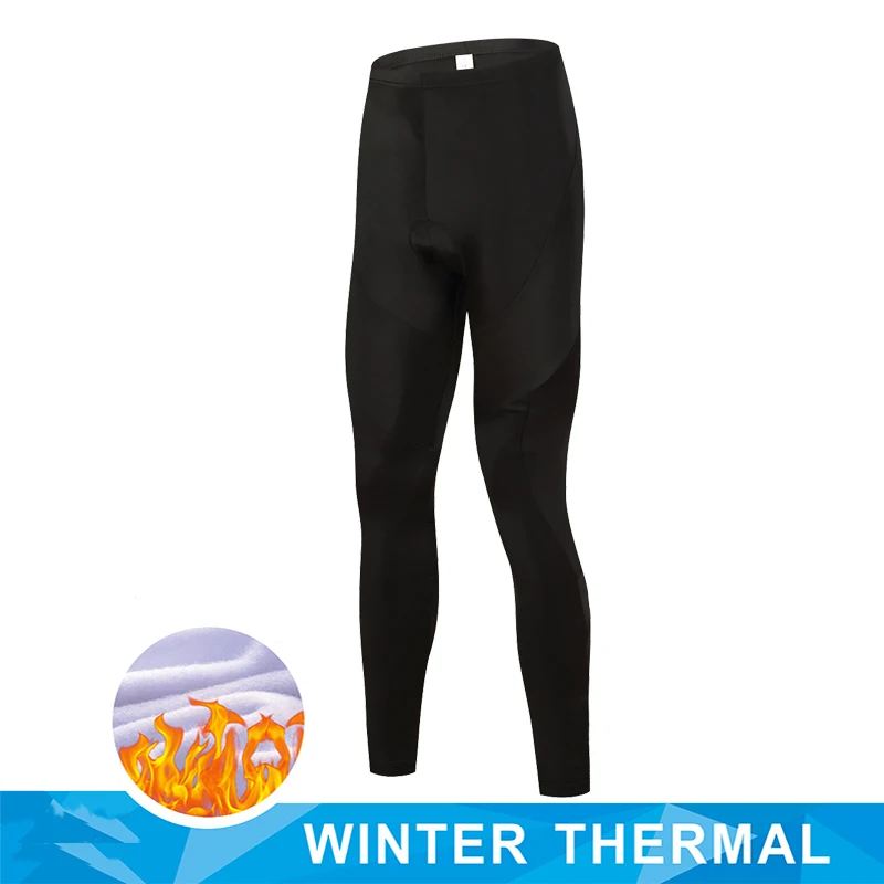 Radsport Träger hose schwarze Männer Winter Thermo Fleece MTB Fahrrad Radhose 19d Gel gepolstert warme lange
