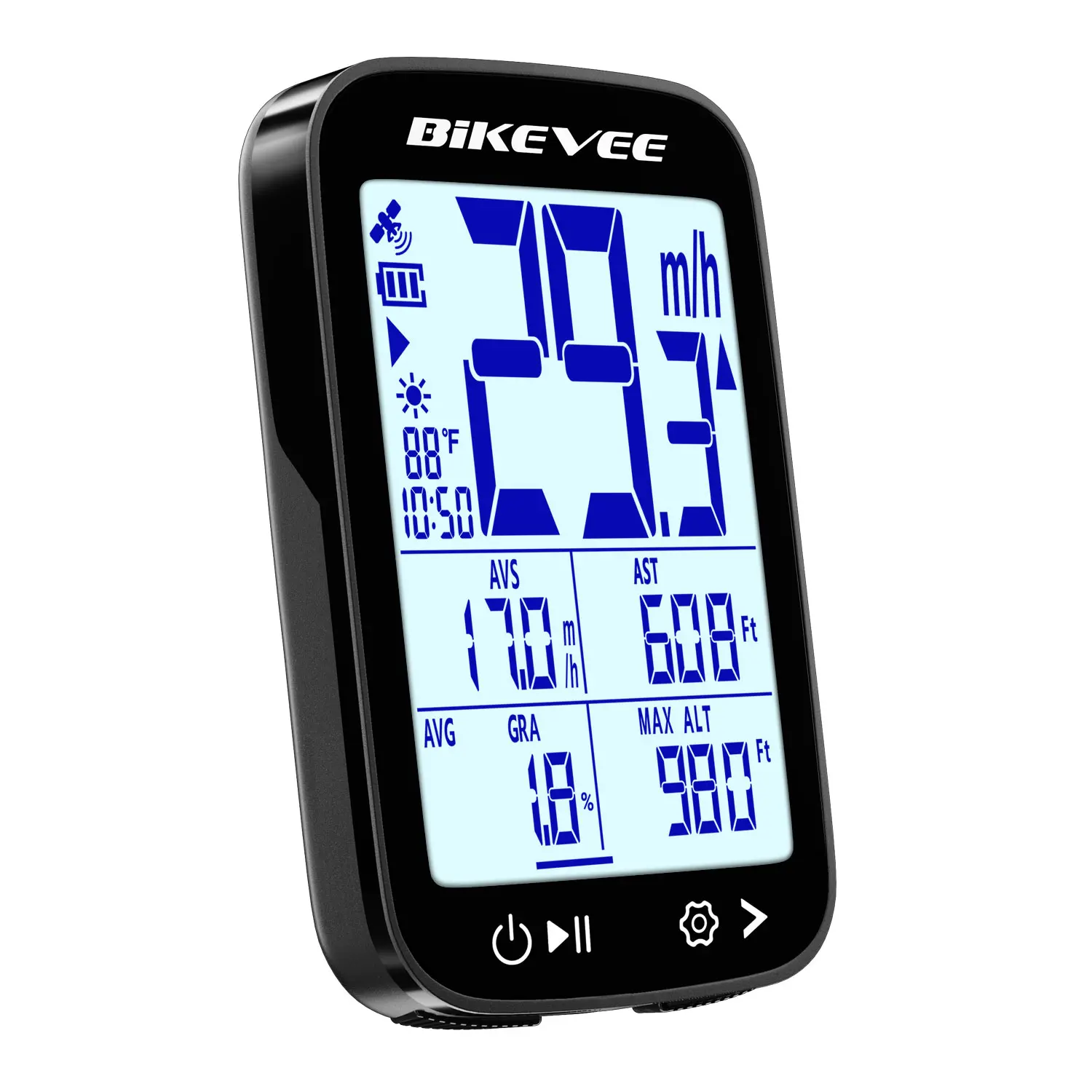 2,4" Professioneller kabelloser Bluetooth-Fahrradcomputer MPH KM/H Multifunktionaler GPS-Fahrrad-Tachometer