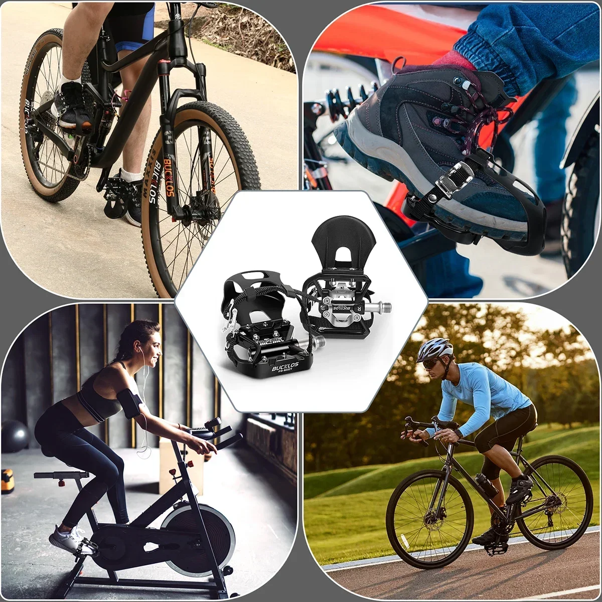 BUCKLOS Fahrradpedale mit Doppelfunktion, MTB-Fahrradpedale – Image 6