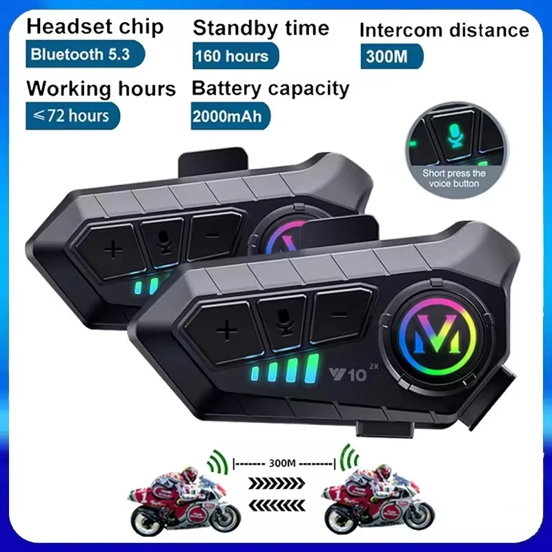Kabelloses Motorradhelm-Bluetooth-Intercom-Headset 300m Intercomunicador Lautsprecher Wasserdicht
