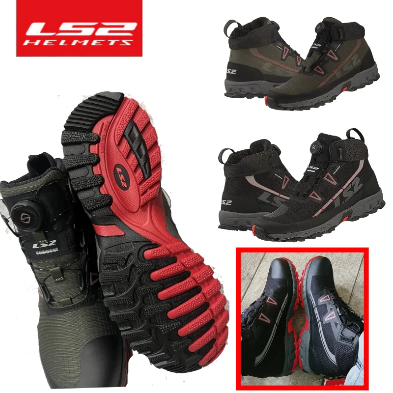 LS2 TREKKER MBW015 Herren-Stiefel Atmungsaktive Wasserdichte Motorradstiefel für Männer Modische