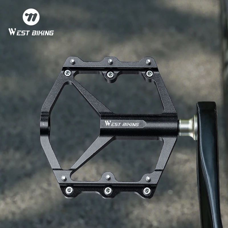 WEST BIKING Fahrradpedale aus Aluminiumlegierung, MTB, Rennrad, rutschfest, ultraleicht, versiegelt, 3-Lager