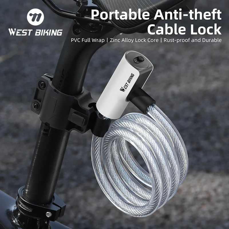 West Biking tragbare Fahrrad Kabels chloss langlebige Diebstahls icherung MTB Rennrad Motorrad E-Bike Roller