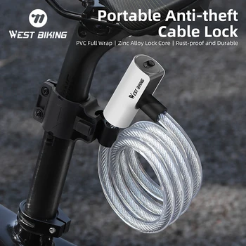 West Biking tragbare Fahrrad Kabels chloss langlebige Diebstahls icherung MTB Rennrad Motorrad E-Bike Roller