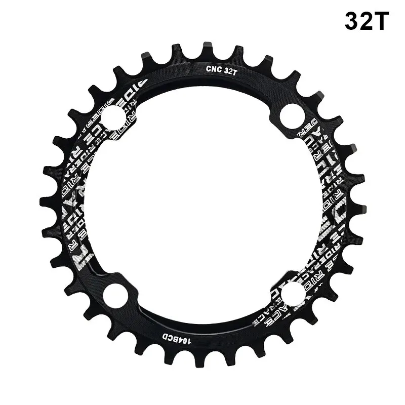RIDERACE Fahrradkurbel-Kettenblatt, 104 BCD, runde Form, schmal, breit, 32 Zähne/34 Zähne/36 Zähne/38 Zähne