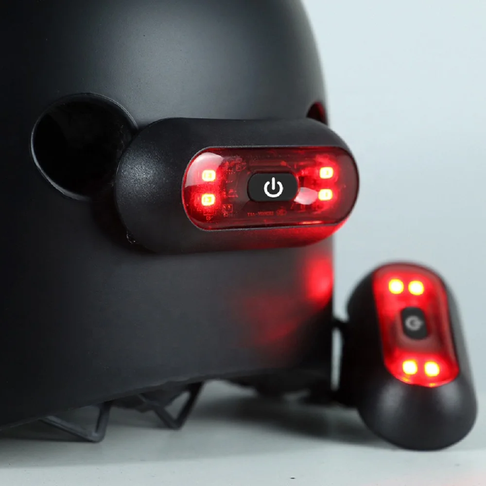 Wiederaufladbares 4-Lampen-Helm-Rücklicht für Motorrad, Fahrrad, Helm – Image 4