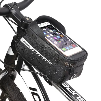 Fahrrad-Vorderrahmentasche, Vorderrohr-Fahrradtasche, Fahrrad-Handyhalterung, Touchscreen-Satteltasche Zubehör