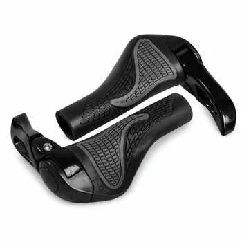 Ergonomische Fahrradlenkergriffe mit Aluminium-Endkappen, Rutschfeste Gummi-MTB-Griffe, Stoßdämpfend