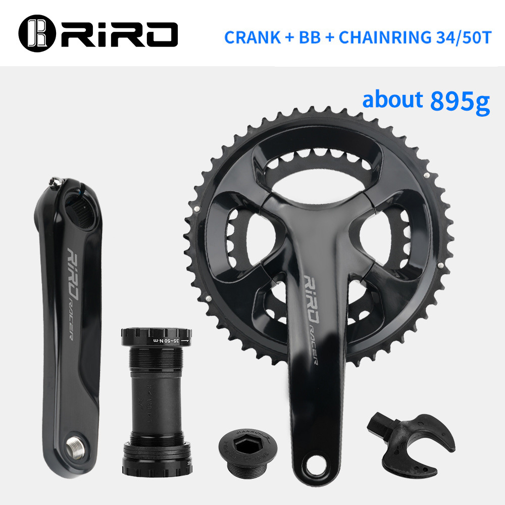 RIRO RACER R9 Rennrad Integrierte Kurbelgarnitur 170mm 110BCD 34-50T Doppelkettenblätter Kettenräder